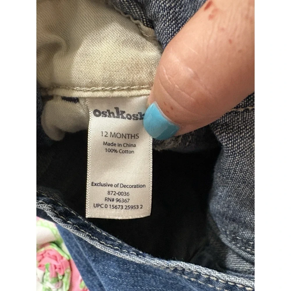 12‎ Months Oshkosh B'Gosh Vestbak Denim Overalls Vintage